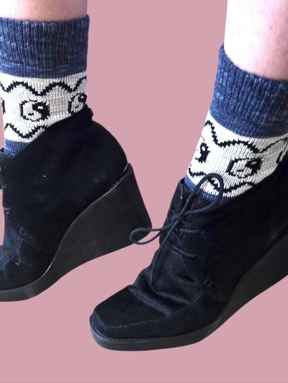 Donald J. Pliner Black Suede Wedge Booties